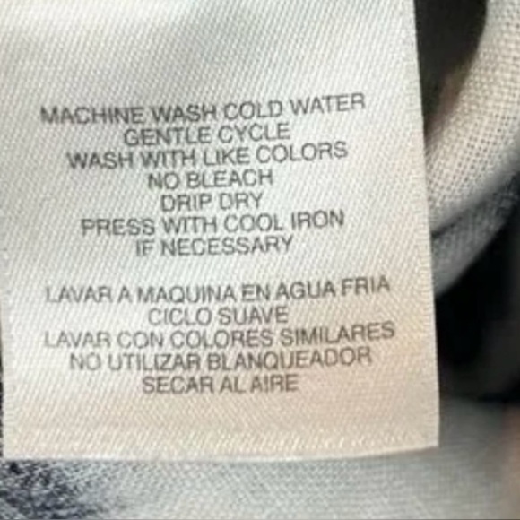 Jones New York Signature Navy Blue White 100% Linen Embroidered Tunic Top Size M - Picture 8 of 9